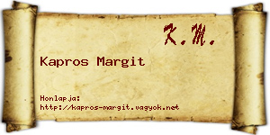 Kapros Margit névjegykártya